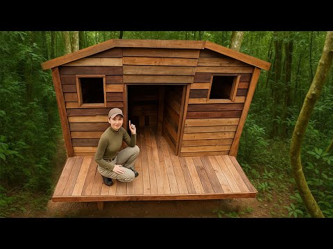 I Built a Wooden Survival Tree House in 32 Days | Ultimate Bushcraft ASMR