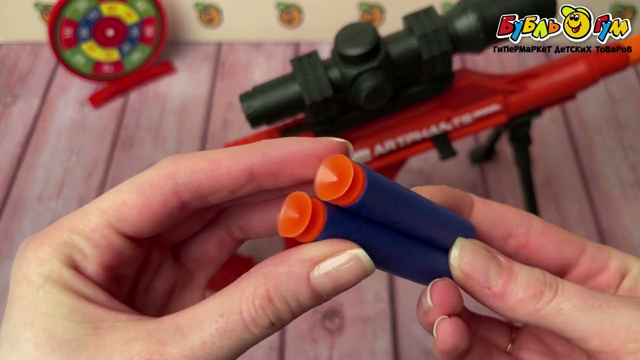 Набор Lanson Toys бластер ручной мишень и мягкие пули 10шт - видео Набор Lanson Toys бластер ручной мишень и мягкие пули 10шт - видео