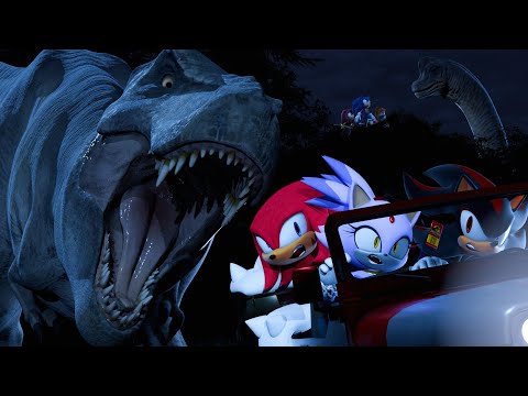 Sonic in Jurassic Park: T-Rex Chase