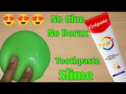 No Glue Toothpaste Slime ASMR l How to make slime with toothpaste l How to make slime without glue