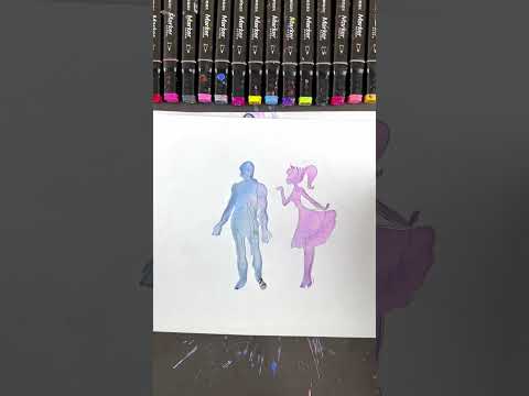 Barbie kissing Ken beautiful love paint art creativity #shorts #barbie