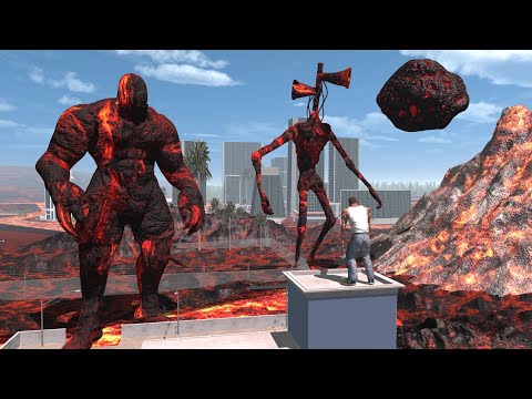 Lava Siren Head VS Lava Monster In Indian Bikes Driving 3D