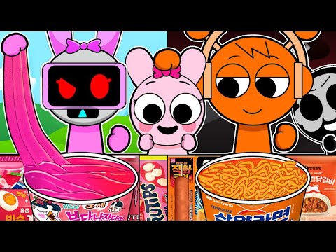 Incredibox Sprunki - Pinki VS Oren Convenience Store MUKBANG | Animation | ASMR