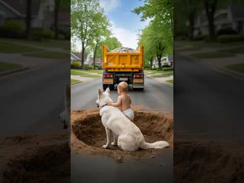 Baby Escapes Pit But Dog Gets Buried! Heartbreaking Rescue Begins! 💔🐶 #HeroDog#EmotionalShorts#pets