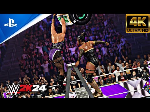 Bianca Belair vs Rhea Ripley - Money in the Bank | WWE 2K24 PS5 4k Ultra HD