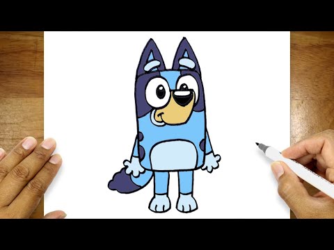 How To Draw A Cartoon Character For Beginners | Bluey Drawing Easy