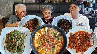 살살 녹는 가을 별미~! 밥도둑 코다리 조림 먹방 (초간단 두부전골, 고구마줄기 볶음) Korean Spicy Braised Fish Mukbang