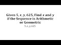 Geometric and Arithmetic Sequences