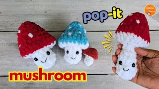 Crochet a POP-IT Mushroom | Easy Crochet Fidget toy | Crochet Fall Autumn Decor Ideas