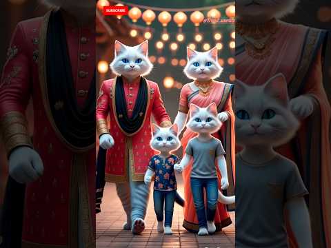 Cute cat family enjoying their events show #cute #cat #ai #shorts