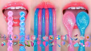 ASMR PINK & BLUE DESSERTS EMOJI FOOD CHALLENGE 🩷🩵 분홍색 하늘색 이모지 먹방 모음집 EATING SOUNDS MUKBANG