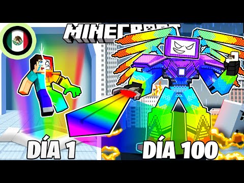 ¡Sobreviví 100 DÍAS como un TITÁN ARCOÍRIS en Minecraft HARDCORE!