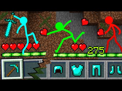 Stickman vs Minecraft DIAMOND STICKMAN INVENTORY | Animation vs Minecraft Cartoon