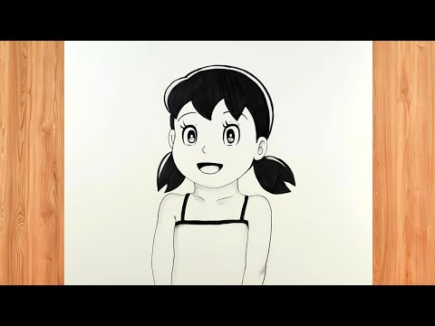 How To Draw Shizuka from Doreamon step by step || Easy darwing Ideas For beginners