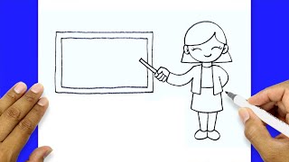 How To Draw A Teacher Simple | How To Draw Teacher Easy