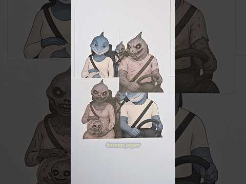 Tralalero Tralala Family Driving Zombie vs Normal Paper Transform Craft #trendingshorts