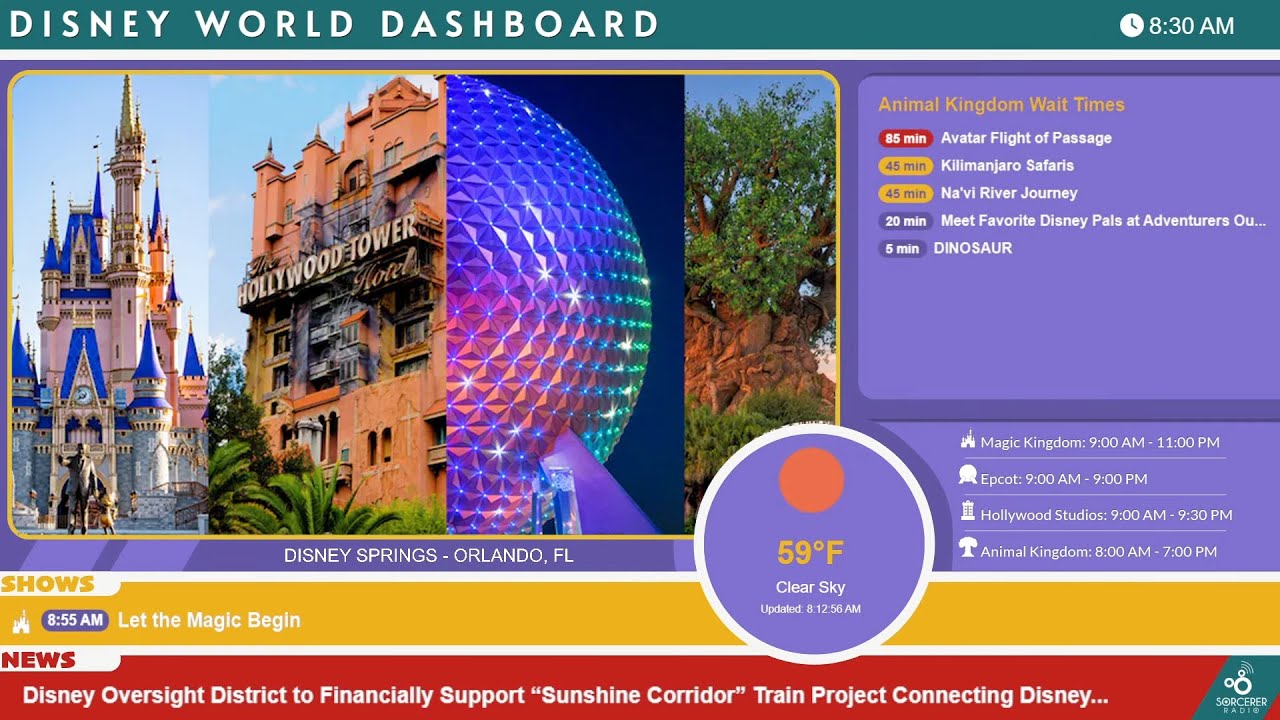 Disney World Dashboard webcam