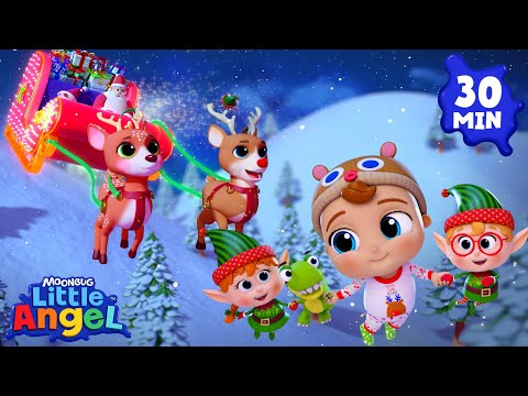 Jingle Bells Fly In The Sky 🎅 | Little Angel | Nursery Rhymes for Babies