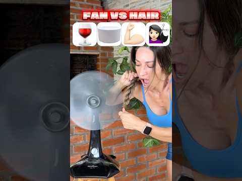 Será que o ventilador vai cortar o cabelo?!😱 #shorts #challenge