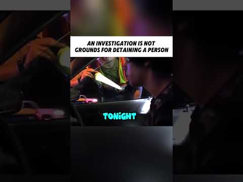 An Investigation Is Not Grounds for Detaining a Person