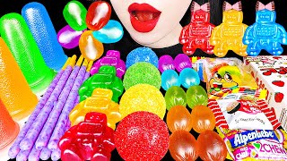 ASMR RAINBOW DESSERTS 다양한 무지개 디저트 해외 간식 먹방 CORORO ROBOT JELLY GUMMY KOHAKUTO EATING MUKBANG KOREAN