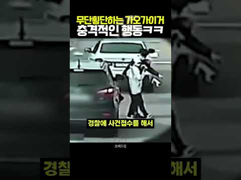 무단횡단하고선 적반하장 경찰에 신고한 가오가이거