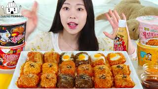 ASMR MUKBANG  직접 만든 불닭볶음면 불닭쌈 먹방 & 레시피 FIRE NOODLES EATING