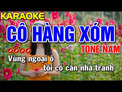 ✔ CÔ HÀNG XÓM Karaoke Nhạc Sống Tone Nam ( BEAT 2023 ) ► Bến Tình Karaoke