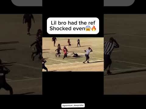Lil bro had the ref shocked even😱🔥 #football #kid #kids #truck #highlights #ref #shock #shocking