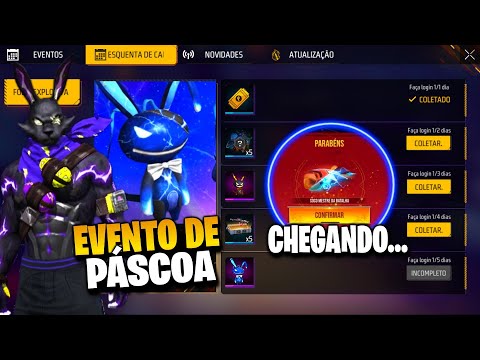 CORRE!! EVENTO DA PÁSCOA, MOCHILA PRIMEIRO PASSE RECICLADA E PUNHO DE VOLTA - NOVIDADES FREE FIRE