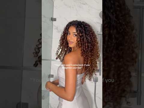 Straight to curly #curls #curlyhair #curlygirl