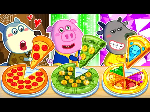 Rich vs Broke vs Giga Rich! Pizza Cooking Challenge - Funny Stories for Kids| Wolfoo Family Official