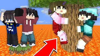 LOCKED In FLOOR IS LAVA with SQUID GAME 3 DOLLS in Minecraft!
