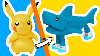 Pokemon Pikachu and Shark Tralalero Tralala 🦈 Italian Brainrot in LEGO...