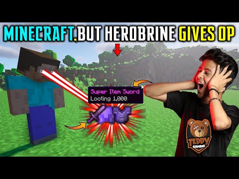 😱MINECRAFT ,BUT HEROBRINE GIVES GOD LVL OP ITEMS