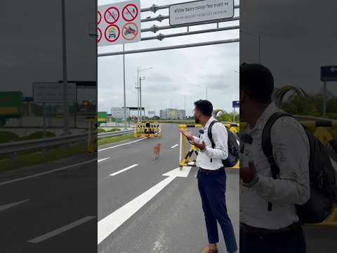 বঙ্গবন্ধু টানেলে এক কুত্তা যাইতেছে।