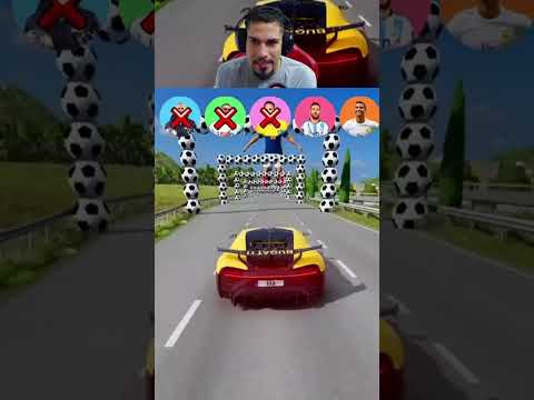 💎CR7 vs Messi vs Mbappe vs SpinnersChallenge⚽ Beamng Drive 🙀🙈#shorts #beamng#simulator#cristiano