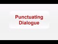 Punctuating Dialogue Effectively