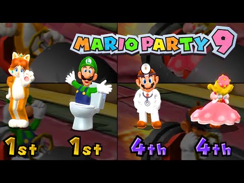 Mario Party 9 Garden Battle - Daisy vs Peach vs Luigi vs Mario (Master Difficulty)#mariogame