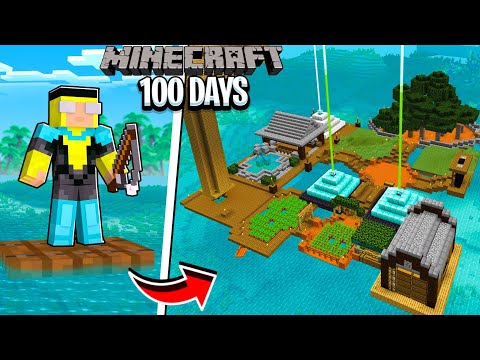 I Survived 50 Days on a RAFT in Minecraft !!