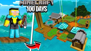 I Survived 50 Days on a RAFT in Minecraft !!