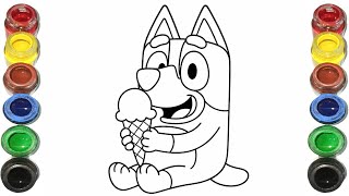 Cute Bluey Drawing for kids, Painting & Coloring for kids, Toddlers | Let's Draw Together