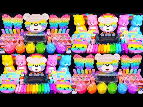 "Bears" Slime. Mixing Makeup into clear slime! 🌈ASMR🌈 #satisfying #슬라임 (612)