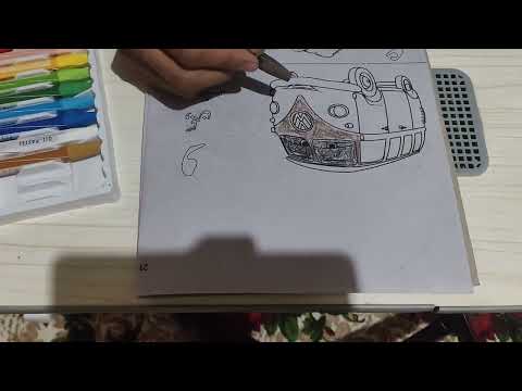 Upside Down Van Bus Coloring | Fun with Brown, Orange and Purple Shades