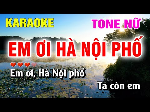 Karaoke Em Ơi Hà Nội Phố Tone Nữ Nhạc Sống Dễ Hát | Nguyễn Linh