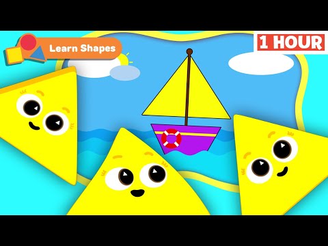 Shapes School | Educational video for kids | Learn Shapes | Boat | House | 1 Hour | First University