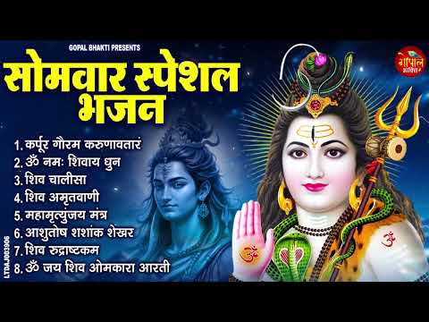 सोमवार भक्ति भजन : कर्पूर गौरम करुणावतारं, आशुतोष शशाँक शेखर, ॐ नमः शिवाय, शिव अमृतवाणी व शिव आरती