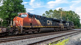 Full HD 60FPS: CSX and Norfolk Southern Trains on the Conrail Lehigh Line with CN, UP, and Geeps