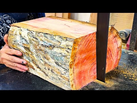 Amazing Woodworking Creation Dining Table with Epoxy and Log // Seeing is Believing This Process