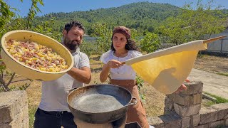 “Kənddə Sadə Ailə Həyatı – Birlikdə Ləzgi Ətli Piroqu Bişirdik”, CAMPFİRE COOKİNG